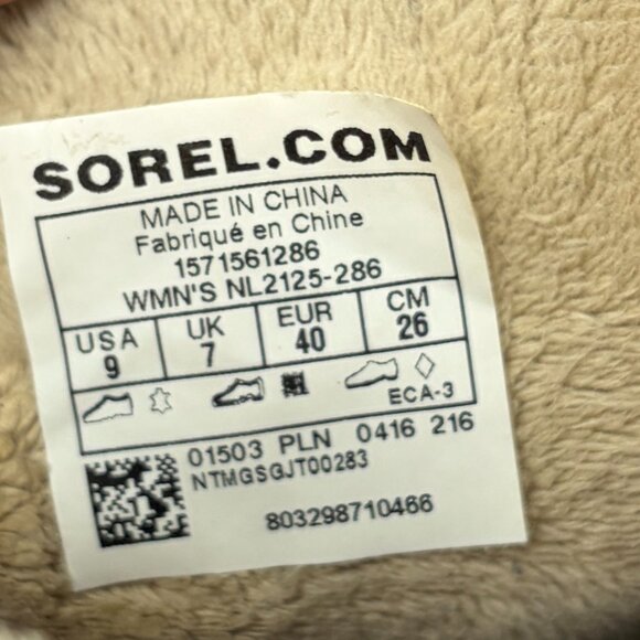 Sorel women's Winter Fancy Lace II duck boots rubber suede brown tan 9 buckle - Picture 8 of 13